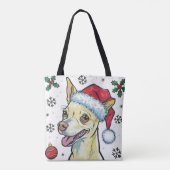 Weihnachtsfeiertag Santa Dog Chihuahua Tote Tasche (Rückseite)
