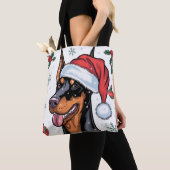 Weihnachtsfeiertag Santa Dog Doberman Tote Bag Tasche (Von Nahem)