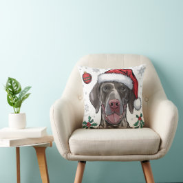 Weihnachtsfeiertag Santa Dog Pointer Throw Kissen