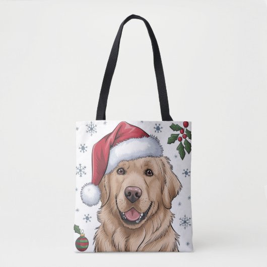 Weihnachtsfeiertag Santa Dog Retriever Tote Bag Tasche (Vorderseite)