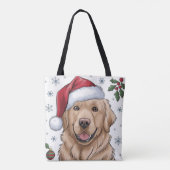Weihnachtsfeiertag Santa Dog Retriever Tote Bag Tasche (Rückseite)