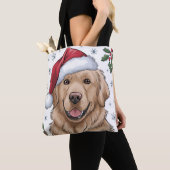 Weihnachtsfeiertag Santa Dog Retriever Tote Bag Tasche (Von Nahem)