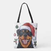 Weihnachtsfeiertag Santa Dog Rottweiler Toag Tasche (Rückseite)