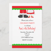 Weihnachtsfeiertag Santa Mrs. Claus Party Einladun Einladung (Vorne/Hinten)