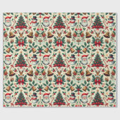 Weihnachtsfeiertag Santa Snowman Geschenkpapier (Flach)