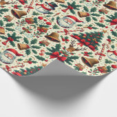 Weihnachtsfeiertag Santa Snowman Geschenkpapier (Ecke)