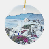 Weihnachtsfeiertag Santorini Griechenland Tourismu Keramik Ornament (Vorne)