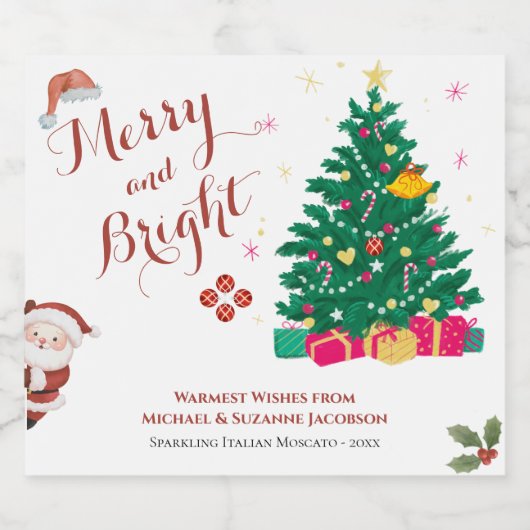 Weihnachtsfeiertag Schaumweinetikett (Einzelnes Label)