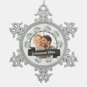 Weihnachtsfeiertag Schneeflocken Zinn-Ornament (Vorderseite)