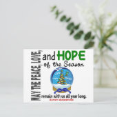 Weihnachtsfeiertag Schneeglobe 1 Autismus Feiertagspostkarte (Stehend Vorderseite)