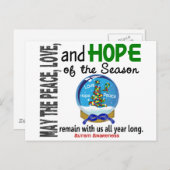 Weihnachtsfeiertag Schneeglobe 1 Autismus Feiertagspostkarte (Vorne/Hinten)