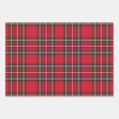 Weihnachtsfeiertag Schottischer Tartan Kariert Ass Geschenkpapier Set (Vorderseite 3)