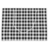 Weihnachtsfeiertag Schwarz-weiß Kariert Gingham Ru Große Geschenktüte (Vorderseite)