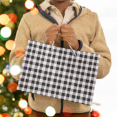 Weihnachtsfeiertag Schwarz-weiß Kariert Gingham Ru Große Geschenktüte