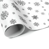 Weihnachtsfeiertag Schwarz-weißes Schneeflockenmus Geschenkpapier (Rolleneckpunkt)