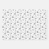 Weihnachtsfeiertag Schwarzer Schneeflocken Winterm Geschenkpapier Set (Vorderseite 2)
