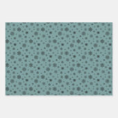 Weihnachtsfeiertag Schwarzer Schneeflocken Winterm Geschenkpapier Set (Vorderseite)