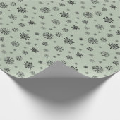Weihnachtsfeiertag Schwarzes Schneeflockenmuster a Geschenkpapier (Ecke)