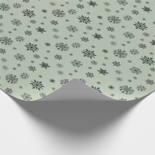 Weihnachtsfeiertag Schwarzes Schneeflockenmuster a Geschenkpapier (Ecke)