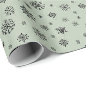 Weihnachtsfeiertag Schwarzes Schneeflockenmuster a Geschenkpapier (Rolleneckpunkt)
