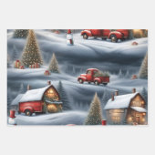 Weihnachtsfeiertag Set von 3 Wrapping Papers Geschenkpapier Set (Vorderseite)