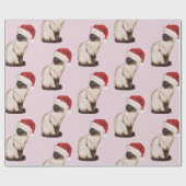 Weihnachtsfeiertag Siam Katzenmuster Lila Geschenkpapier (Flach)