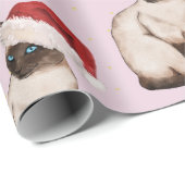 Weihnachtsfeiertag Siam Katzenmuster Lila Geschenkpapier (Rolleneckpunkt)
