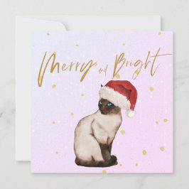 Weihnachtsfeiertag Siamese Cat Santa Merry Gruß