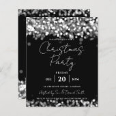 Weihnachtsfeiertag Silber Lights Einladung (Vorne/Hinten)