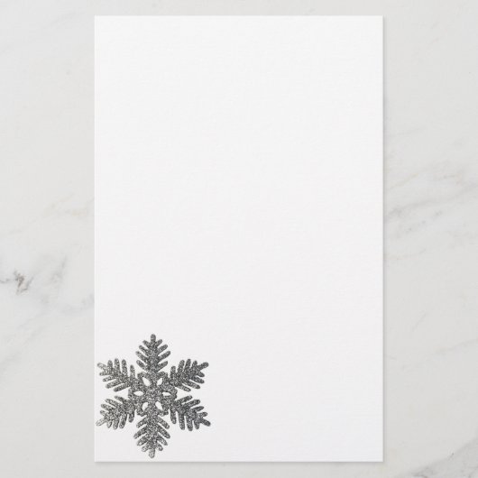 Weihnachtsfeiertag Silber Snowflake Star Design Briefpapier (Vorderseite)