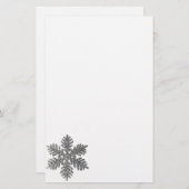 Weihnachtsfeiertag Silber Snowflake Star Design Briefpapier (Vorne/Hinten)