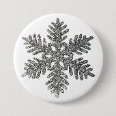 Weihnachtsfeiertag Silber Snowflake Star Design Button (Vorderseite)