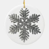 Weihnachtsfeiertag Silber Snowflake Star Design Keramikornament (Hinten)