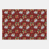 Weihnachtsfeiertag Silberglocken und Holly Geschenkpapier Set (Vorderseite 3)