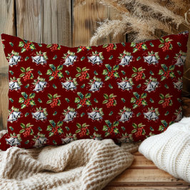 Weihnachtsfeiertag Silberglocken und Holly Kissenbezug