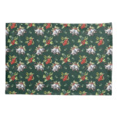 Weihnachtsfeiertag Silberglocken und Holly Kissenbezug (Rückseite)
