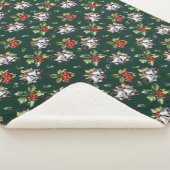 Weihnachtsfeiertag Silberglocken und Holly Sherpadecke (3/4)