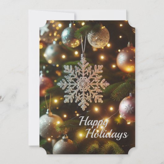 Weihnachtsfeiertag Silver Snowflake Ornamente Feiertagskarte (Vorderseite)