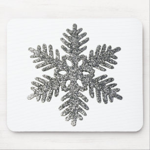 Weihnachtsfeiertag Silver Snowflake Star Design. Mousepad