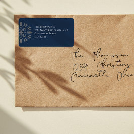 Weihnachtsfeiertag Simple Navy Blue Snowflake Adressaufkleber