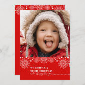 Weihnachtsfeiertag Snowflake Foto Feiertagskarte (Vorne/Hinten)