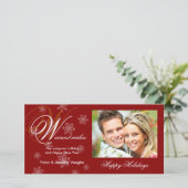 Weihnachtsfeiertag Snowflake Fotokarten Feiertagskarte (Stehend Vorderseite)