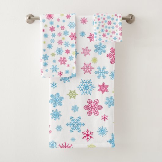 Weihnachtsfeiertag Snowflake Muster Badhandtuch Set (Insitu)