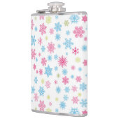 Weihnachtsfeiertag Snowflake Muster Flachmann (Links)