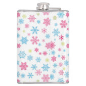 Weihnachtsfeiertag Snowflake Muster Flachmann (Rückseite)