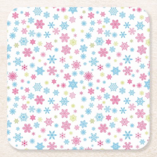 Weihnachtsfeiertag Snowflake Muster Rechteckiger Pappuntersetzer (Vorderseite)