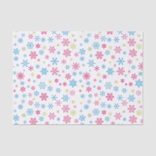 Weihnachtsfeiertag Snowflake Muster Seidenpapier (Vorderseite)
