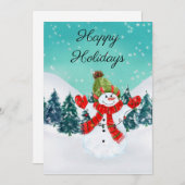 Weihnachtsfeiertag Snowman Happy Holidays Card (Vorne/Hinten)