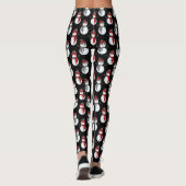 Weihnachtsfeiertag Snowman Niedliches Schwarzes Mu Leggings (Rückseite)