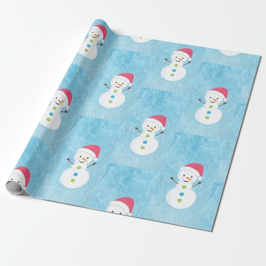 Weihnachtsfeiertag Snowman Pattern Geschenkpapier (Ungerollt)
